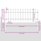 Recinzione da Giardino Woerden con Punta a Lancia in Acciaio 181x60 cm Nero