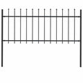 Recinzione da Giardino Woerden con Punta a Lancia in Acciaio 181x80 cm Nero
