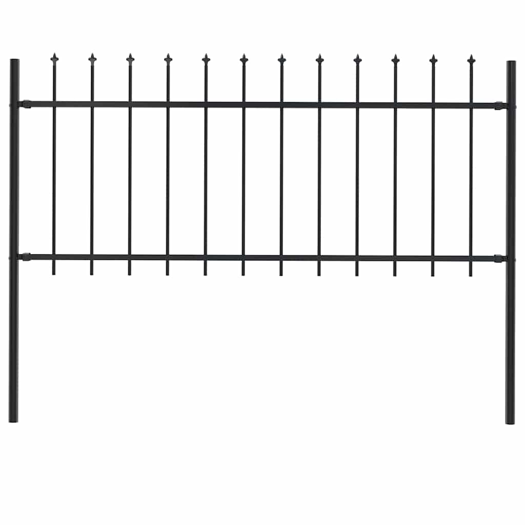 Recinzione da Giardino Woerden con Punta a Lancia in Acciaio 181x80 cm Nero