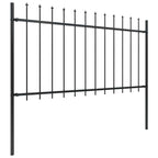 Recinzione da Giardino Woerden con Punta a Lancia in Acciaio 181x100 cm Nero