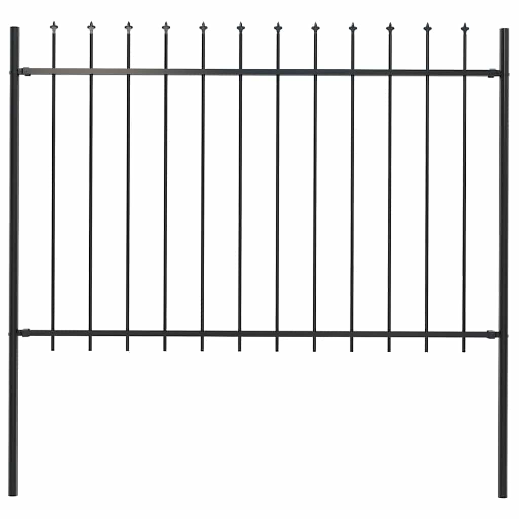 Recinzione da Giardino Woerden con Punta a Lancia in Acciaio 181x120 cm Nero