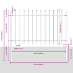 Recinzione da Giardino Woerden con Punta a Lancia in Acciaio 181x120 cm Nero