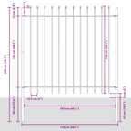 Recinzione da Giardino Woerden con Punta a Lancia in Acciaio 181x150 cm Nero