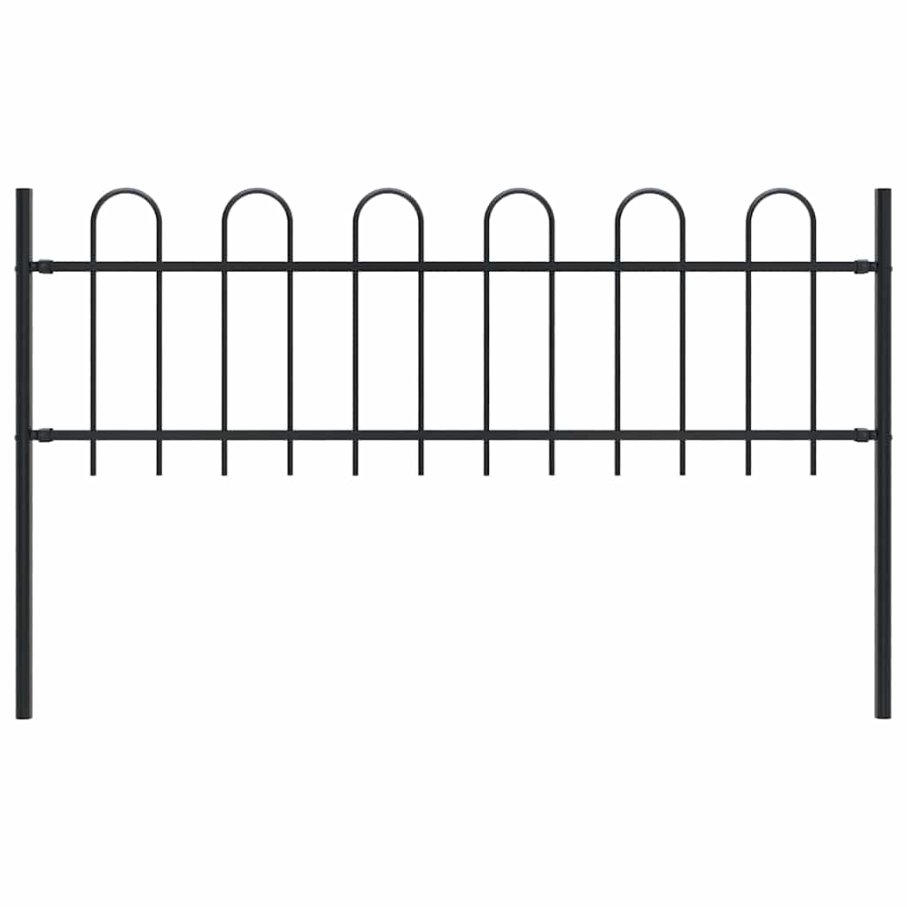 Recinzione da Giardino BOXTEL Acciaio Verniciato 181x60 cm Nero