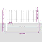 Recinzione da Giardino BOXTEL Acciaio Verniciato 181x60 cm Nero