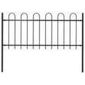 Recinzione da Giardino BOXTEL Acciaio Verniciato con Parte Superiore ad Anello 181x80 cm Nero