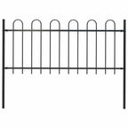 Recinzione da Giardino BOXTEL Acciaio Verniciato con Parte Superiore ad Anello 181x80 cm Nero
