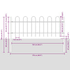 Recinzione da Giardino BOXTEL Acciaio Verniciato con Parte Superiore ad Anello 181x80 cm Nero