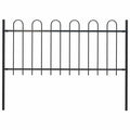 Recinzione da Giardino BOXTEL in Acciaio con Parte Superiore ad Anello 181x100 cm Nero
