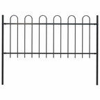 Recinzione da Giardino BOXTEL in Acciaio con Parte Superiore ad Anello 181x100 cm Nero