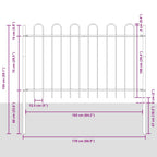 Recinzione da Giardino BOXTEL in Acciaio con Parte Superiore ad Anello 181x100 cm Nero