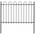 Recinzione da Giardino BOXTEL in Acciaio con Parte Superiore ad Anello 181x120 cm Nero