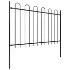 Recinzione da Giardino BOXTEL in Acciaio con Parte Superiore ad Anello 181x120 cm Nero