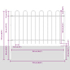 Recinzione da Giardino BOXTEL in Acciaio con Parte Superiore ad Anello 181x120 cm Nero