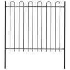 Recinzione da Giardino BOXTEL con Parte Superiore ad Anello in Acciaio 181x150 cm Nero
