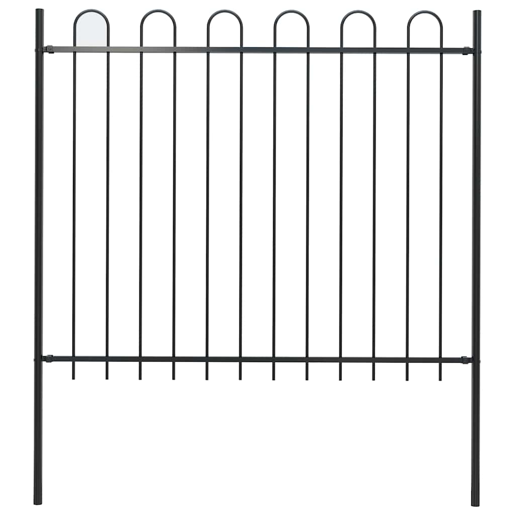 Recinzione da Giardino BOXTEL con Parte Superiore ad Anello in Acciaio 181x150 cm Nero