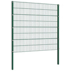 Pannello di recinzione con pali in ferro 176,5x160 cm verde