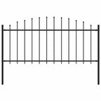 Recinzione da Giardino Woerden con Punta a Lancia in Acciaio 170x75 cm Nero