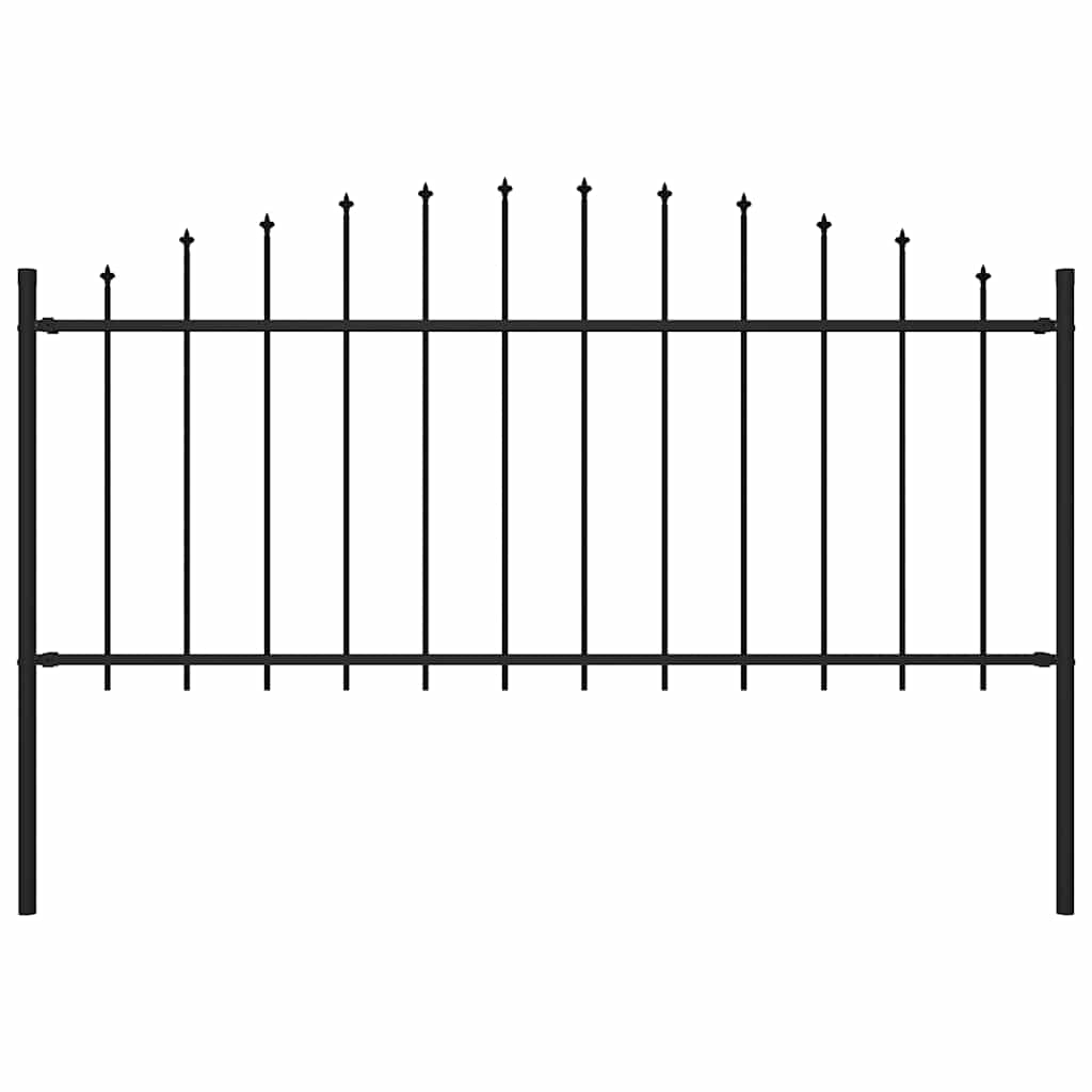 Recinzione da Giardino Woerden con Punta a Lancia in Acciaio 170x75 cm Nero