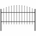 Recinzione da Giardino Woerden con Punta a Lancia in Acciaio 170x125 cm Nero