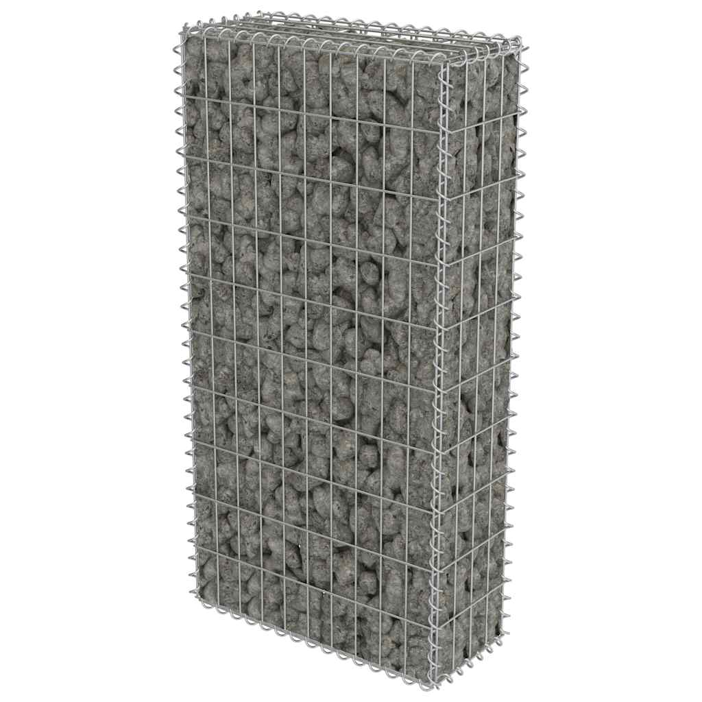 Gabbione con Copertura in Acciaio Zincato 50x20x100 cm