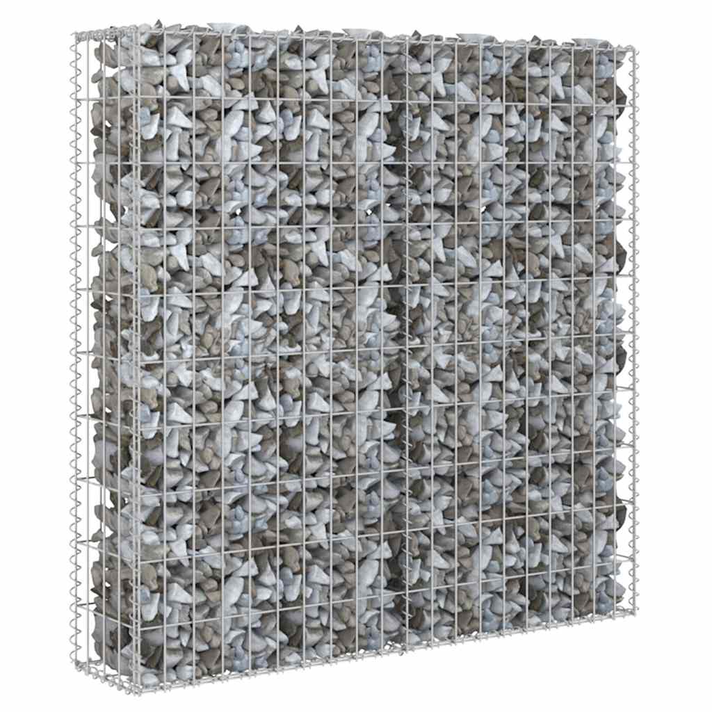 Gabbione in Acciaio Zincato Coperto 80x20x100 cm