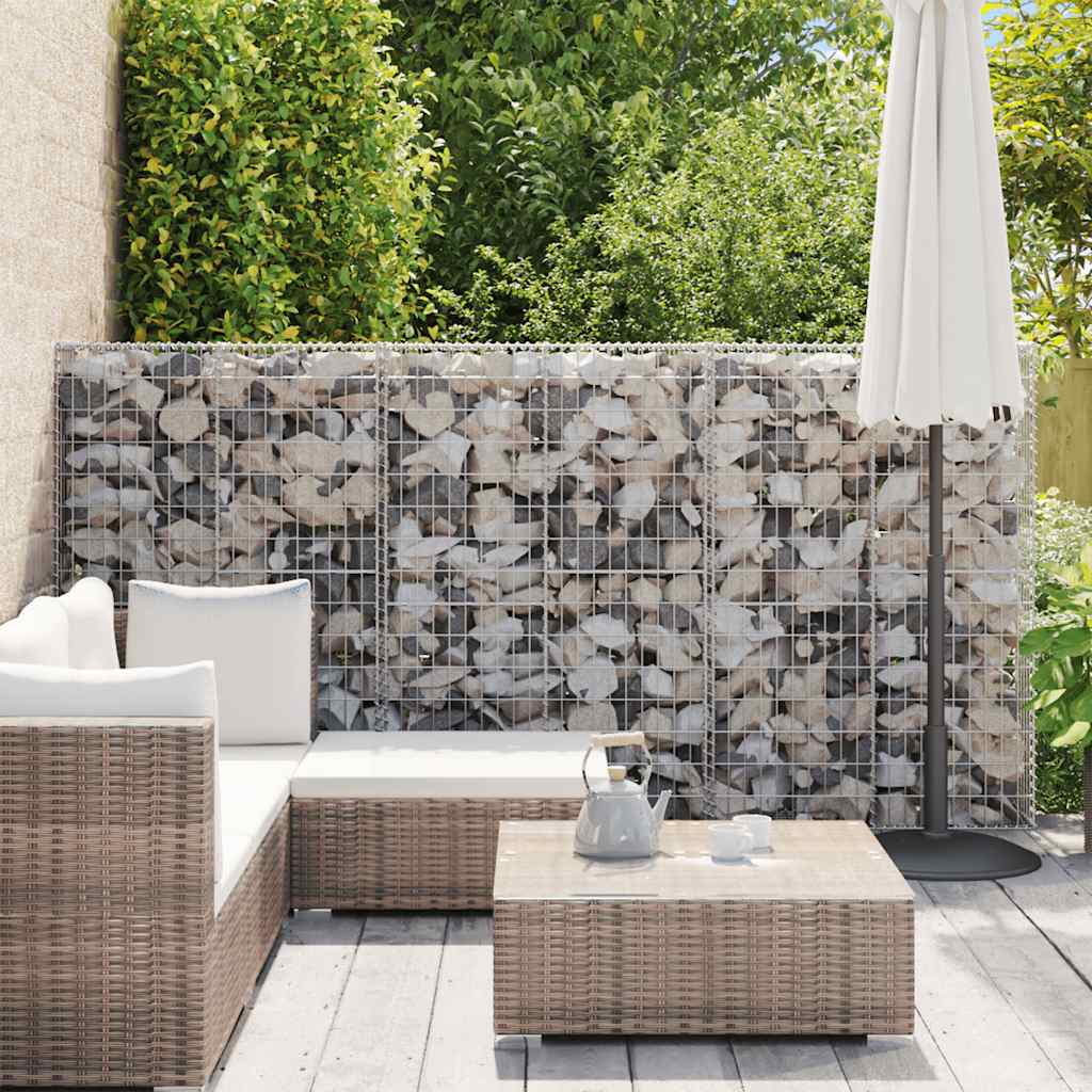 Gabbione con Copertura in Acciaio Zincato 100x20x150 cm