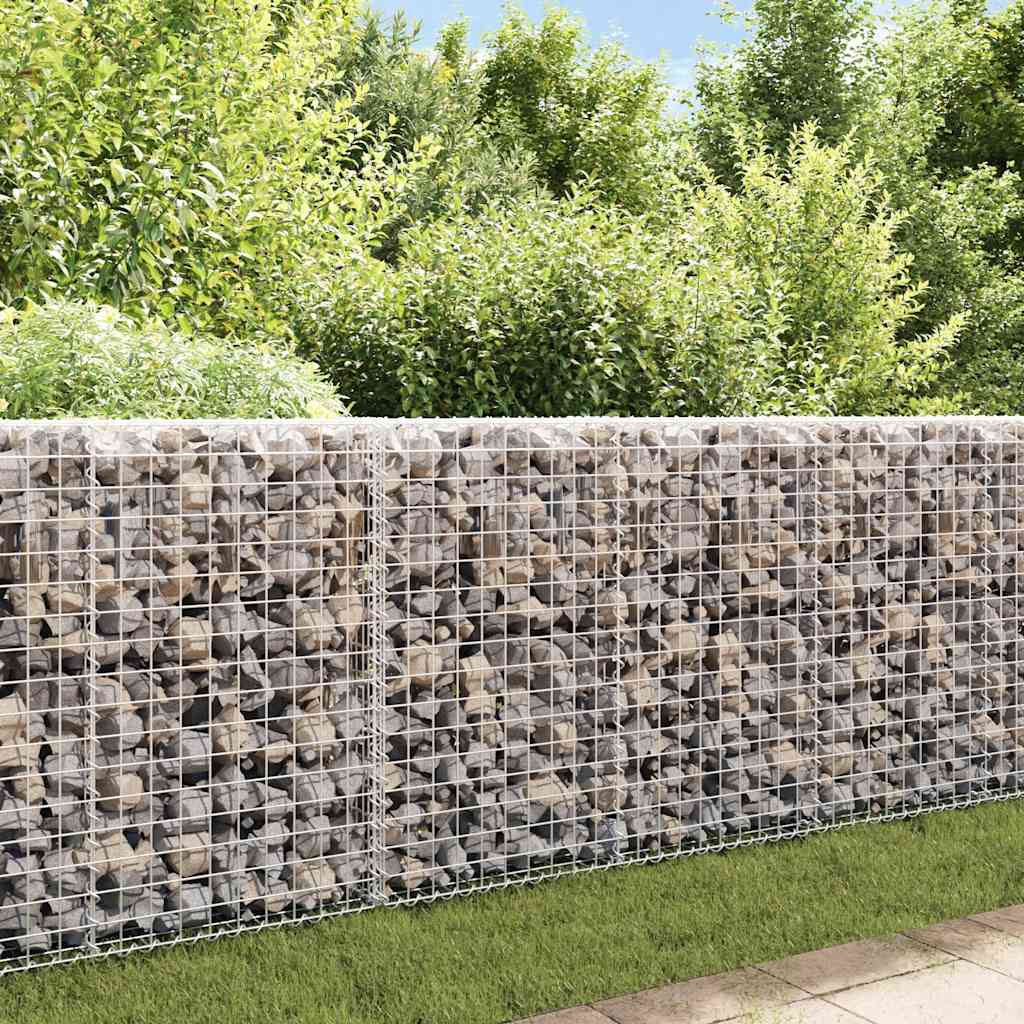 Gabbione con Copertura in Acciaio Zincato 200x20x85 cm