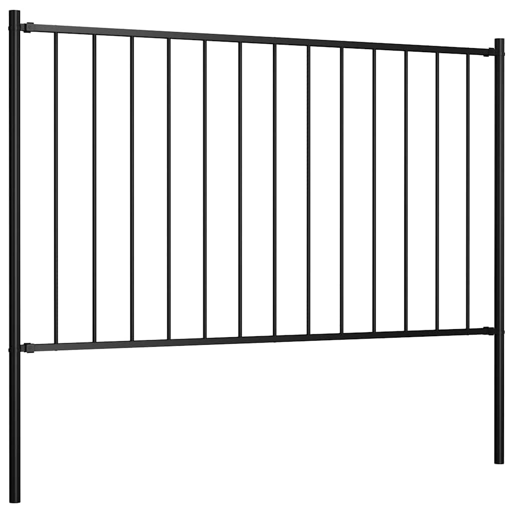 Pannello di recinzione Woerden con pali in acciaio 1,7x1,25 m Nero