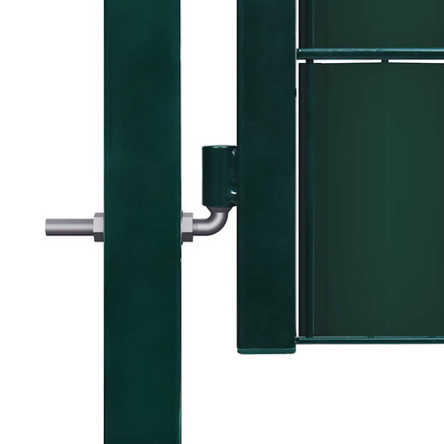Cancello per Recinzione in PVC e Acciaio 100x124 cm Verde