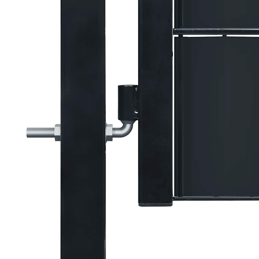 Cancello per Recinzione in PVC e Acciaio 100x124 cm Antracite