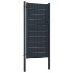 Cancello per Recinzione in PVC e Acciaio 100x204 cm Antracite
