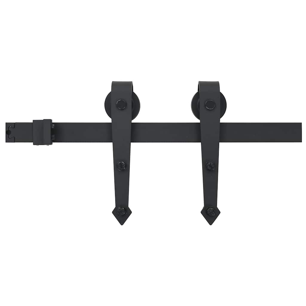 Kit di Binari per Porte Scorrevoli Skien 200 cm Acciaio Nero