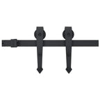 Kit di Binari per Porte Scorrevoli Skien 200 cm Acciaio Nero
