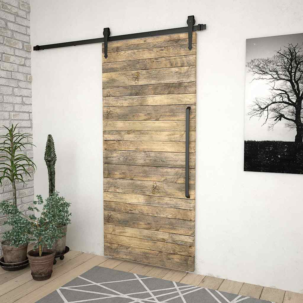 Kit di Binari per Porte Scorrevoli Skien 200 cm Acciaio Nero