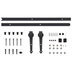 Kit di Binari per Porte Scorrevoli Skien 200 cm Acciaio Nero