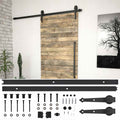 Kit di Binari per Porte Scorrevoli Skien 200 cm Acciaio Nero