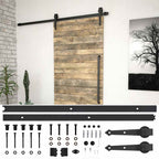 Kit di Binari per Porte Scorrevoli Skien 200 cm Acciaio Nero