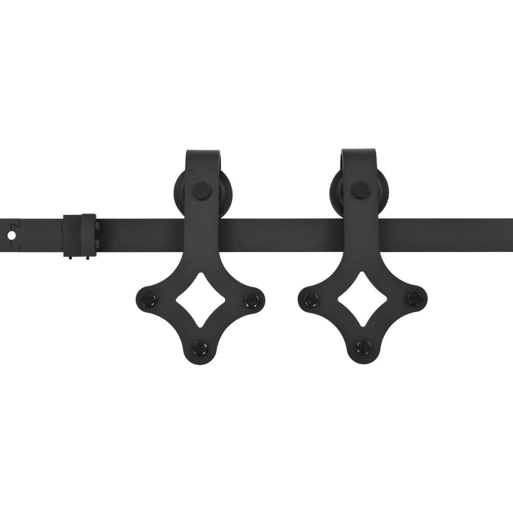 Kit di Binari per Porte Scorrevoli Skien 183 cm Acciaio Nero