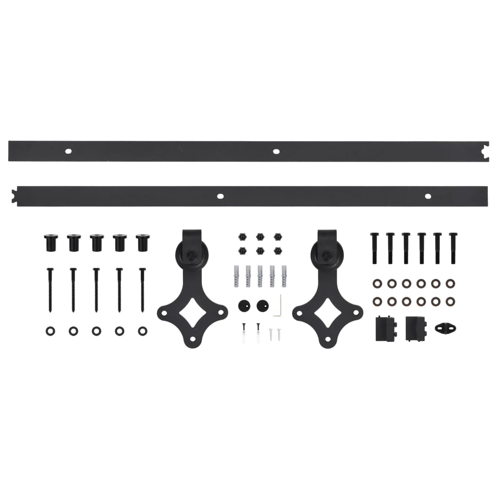 Kit di Binari per Porte Scorrevoli Skien 183 cm Acciaio Nero