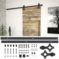 Kit Binari Scorrevoli Skien 200 cm Acciaio Nero