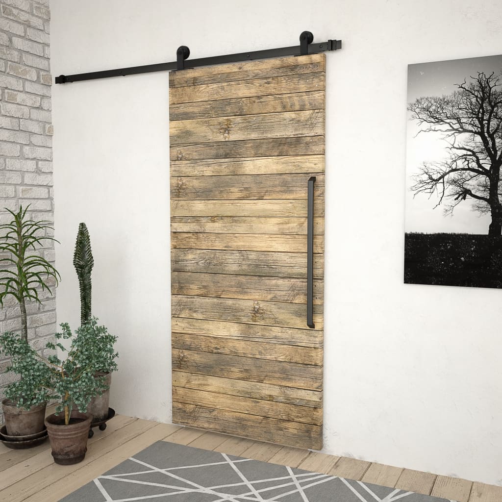 Kit di Binari per Porte Scorrevoli Skien 183 cm Acciaio Nero
