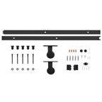 Kit di Binari per Porte Scorrevoli Skien 183 cm Acciaio Nero