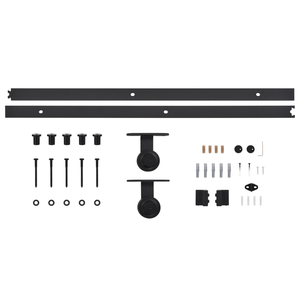 Kit di Binari per Porte Scorrevoli Skien 183 cm Acciaio Nero