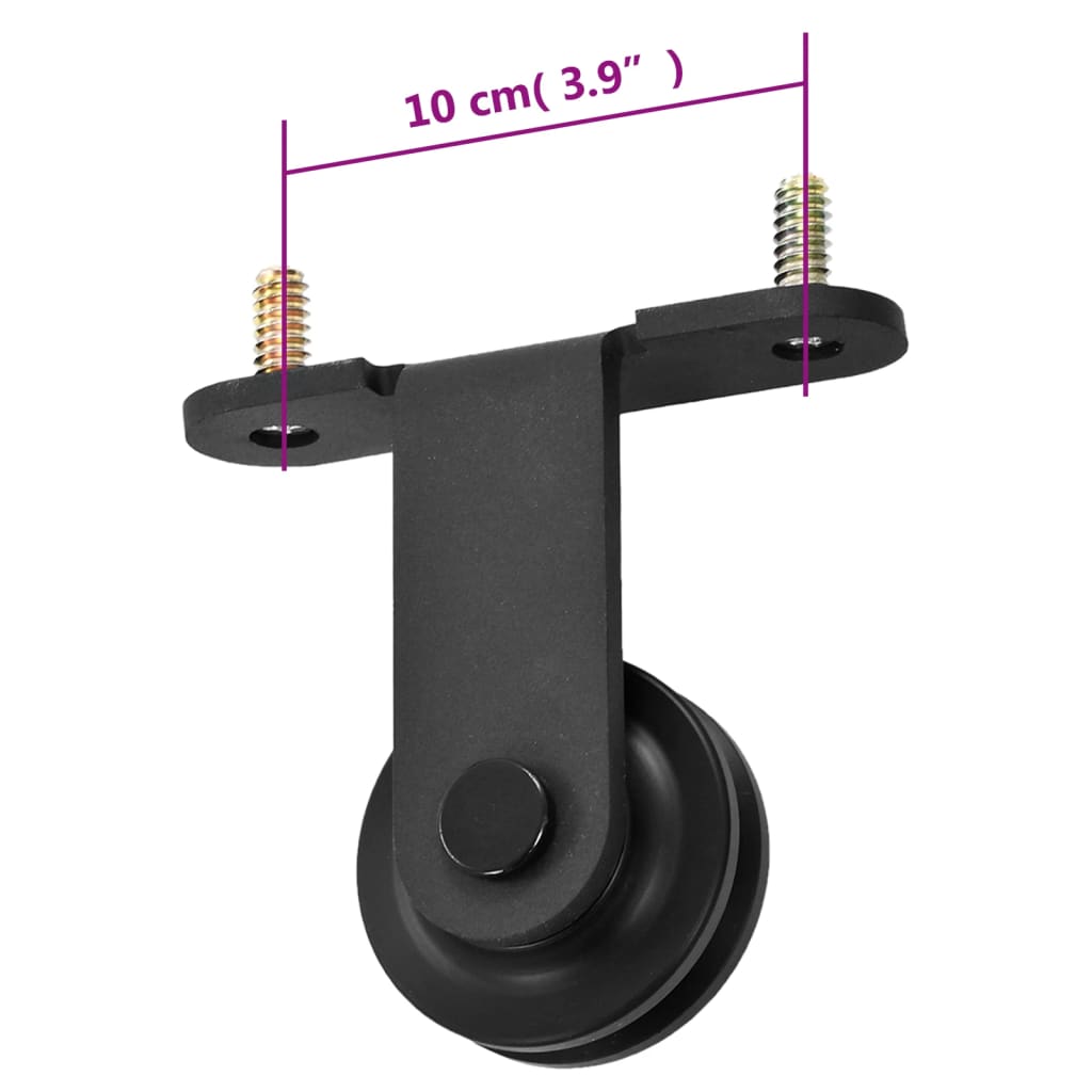 Kit di Binari per Porte Scorrevoli Skien 183 cm Acciaio Nero