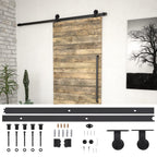 Kit di Binari per Porte Scorrevoli Skien 183 cm Acciaio Nero