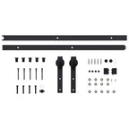 Kit di Binari per Porte Scorrevoli Skien 200 cm Acciaio Nero