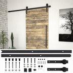 Kit di Binari per Porte Scorrevoli Skien 200 cm Acciaio Nero