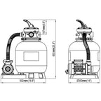 Pompa con Filtro a Sabbia 600 W 17000 l/h - Set 2 pz
