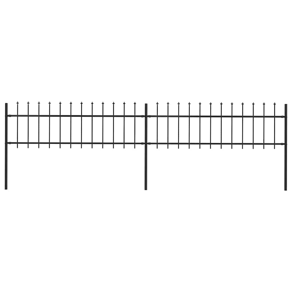 Recinzione da Giardino con Punta a Lancia in Acciaio 359x60 cm Nero